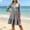Black, variant on Blmnix Vacation Dress Dress Women Gingham Dress Peplum A Line Dresses Petticoat Mid-Length Black 3/4 Sleeve V-Neck Adaptable Summer Dress for Women L