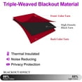 thumbnail image 7 of MDS Blackout Curtains for Living Room and Bedroom Thermal Insulated Grommet Room Darkening Draperies 2 Panels (Red 52x95), 7 of 7
