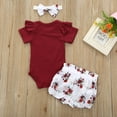 thumbnail image 3 of Fesfesfes Baby Bodysuit Girls Infant Onesies Set Floral Romper Jumpsuit Bowknot Shorts Outfits, 3 of 9