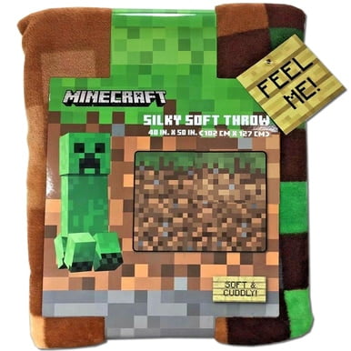 Minecraft Grass Block 40 X 50 Silk Touch Throw Kid S Bedding Walmart Com
