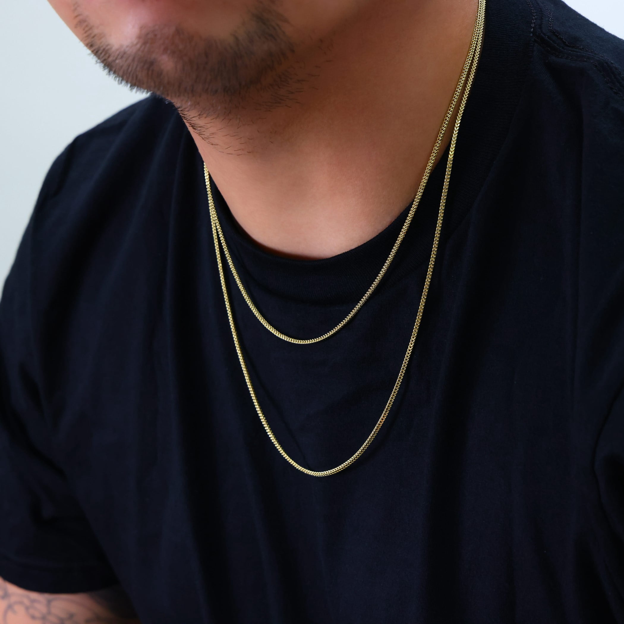 Nuragold 14k Real Yellow Gold Franco Square 2mm Box Chain Wheat Chain Necklace (16"-24") Italian Jewelry for Men & Women