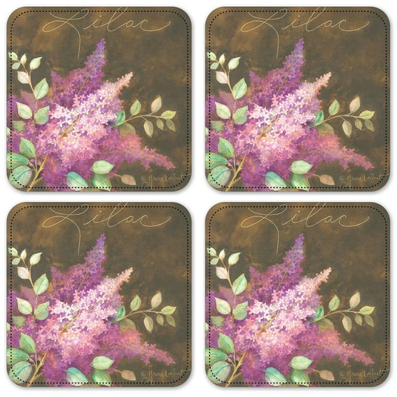 Vinyl Drink Coasters - Set of 4 - Lilac
