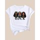 thumbnail image 3 of Camiseta de verano para mujer con Cuello RedondoEveryday Comfort] Stylish Cool Girls Print Women's Casual T-Shirt - Soft Polyester, Round Neck, Short Sleeve, Machine Washable - Perfect for Spring/Su, 3 of 7
