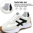 thumbnail image 3 of Knivor Lace Up Retro Fashion Sneakers for Women Color Block Low Top Casual Sneakers Non Slip Platform Sole Lightweight Flat Everyday Casual Shoes, 3 of 7