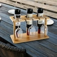 thumbnail image 4 of Countertop Bamboo Wine Holder Rack, Holds 3 Bottles & 3 Glasses, 4 of 6