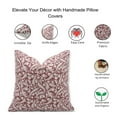 thumbnail image 5 of Fabdivine Block Print Throw Pillow Cover, 26x26 Inch Thick Linen Handmade Cushion Cover, Floral Print Boho Design Red Pillow Cover for Sofa and Couch, 5 of 5