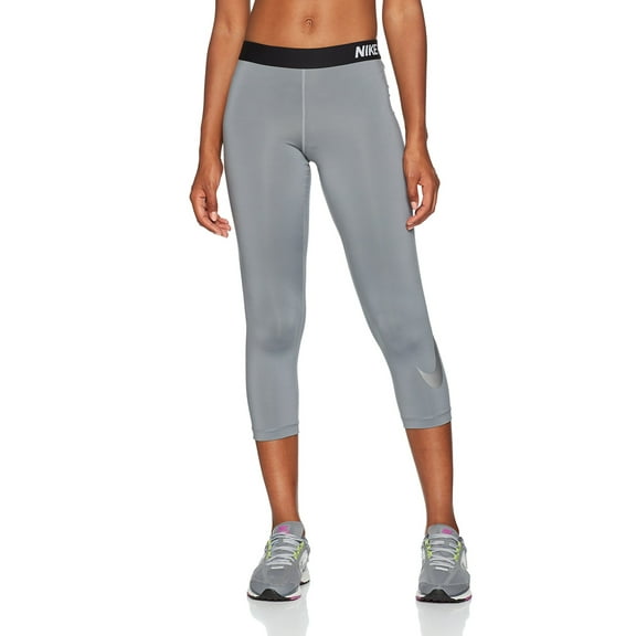 Nike Pro Women's Grey Capris Compression Dri‑fit Leggings