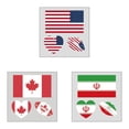thumbnail image 1 of YWIYIUD 30PC 2.24x2.36 Inch Portable PatrioticFlags Face Stickers Durable World Flag Face and Body Stickers Multicultural Travel Luggage Aviation Stickers for Football Competition Sports Event, 1 of 8