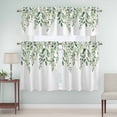 thumbnail image 5 of Eucalyptus Leaves Curtain Valances Set Sage Green Plant Kitchen Curtains 24&nbsp;inch Length Rod Pocket Valance and Tiers 3 Piece Set Small Bedroom Bathroom Laundry Decor, 5 of 9