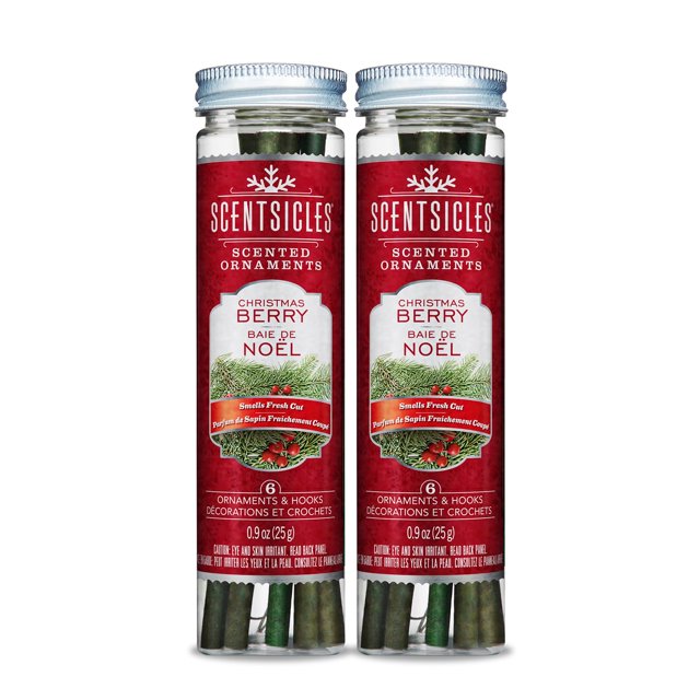 Adornos perfumados Scentsicles Christmas Berry, 2 botellas