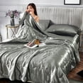 thumbnail image 6 of WZXPWT Breathable Ice Silk Comforter, 59"x78" Queen Size Summer Quilt with Moisture-Wicking Technology - Lightweight Machine-Washable Bedding for All-Season Home/Bedroom Comfort(Gray), 6 of 8