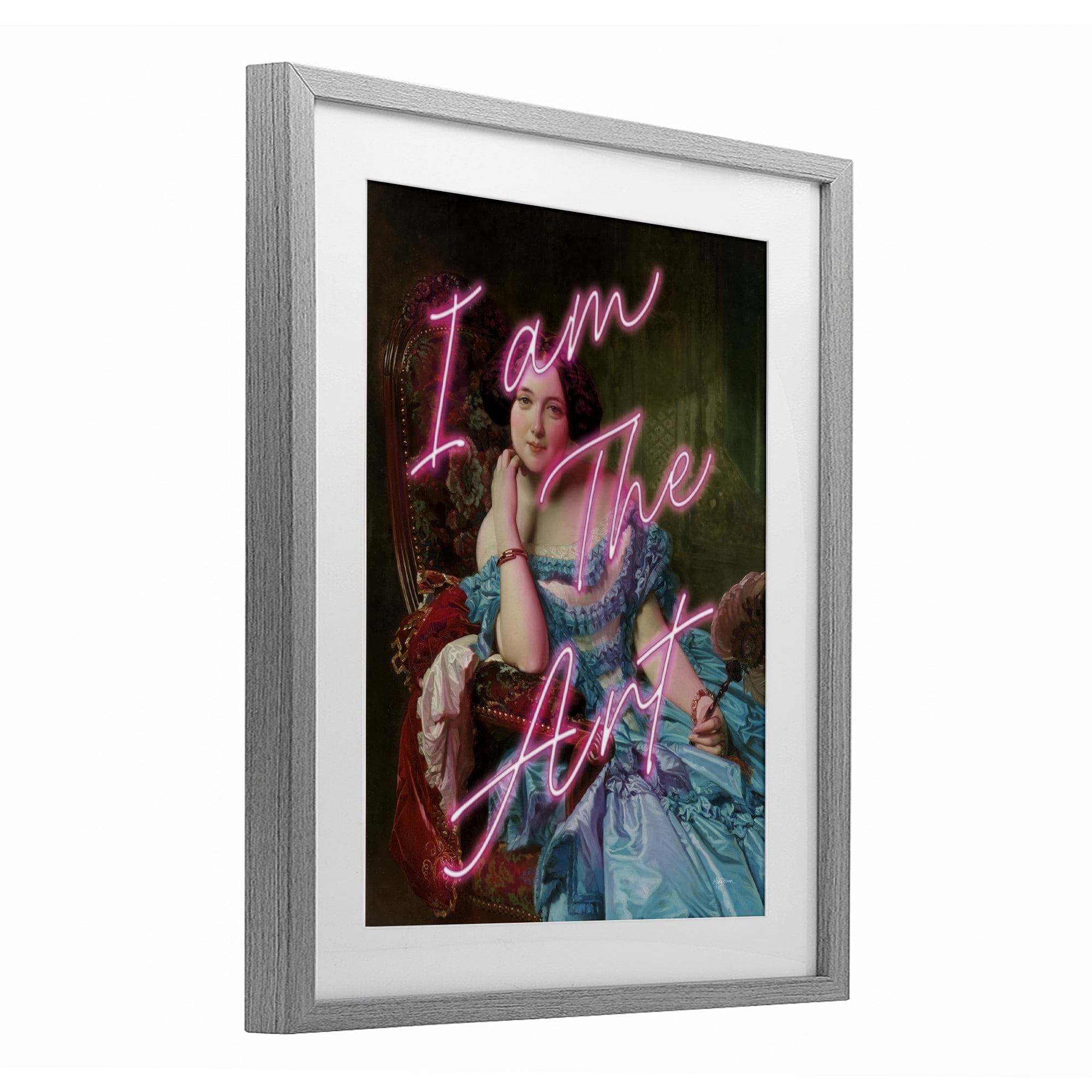 Stupell Industries I Am The Art Portrait Gray Framed Print Under Glass, design by Mary Urban
