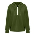 thumbnail image 4 of Ankola Women Half Zip Hoodies Fall Lounge Long Sleeve Split Hem Sweatshirts Casual Loose Solid Drawstring Hooded Pullover, 4 of 7