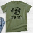 thumbnail image 2 of Pug Dad T-shirt, Unisex Men's Shirt, Pug Owner, Best Dog Dad Gift, Heather Military Green, XX-Large, 2 of 6