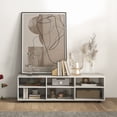 thumbnail image 3 of Topbuy Wood TV Stand TV Console Cabinet w/ 6 Open Compartments 3 Adjustable Shelves Adjustable Footpads 6 Cubby Media Console Center for TVs, 3 of 10