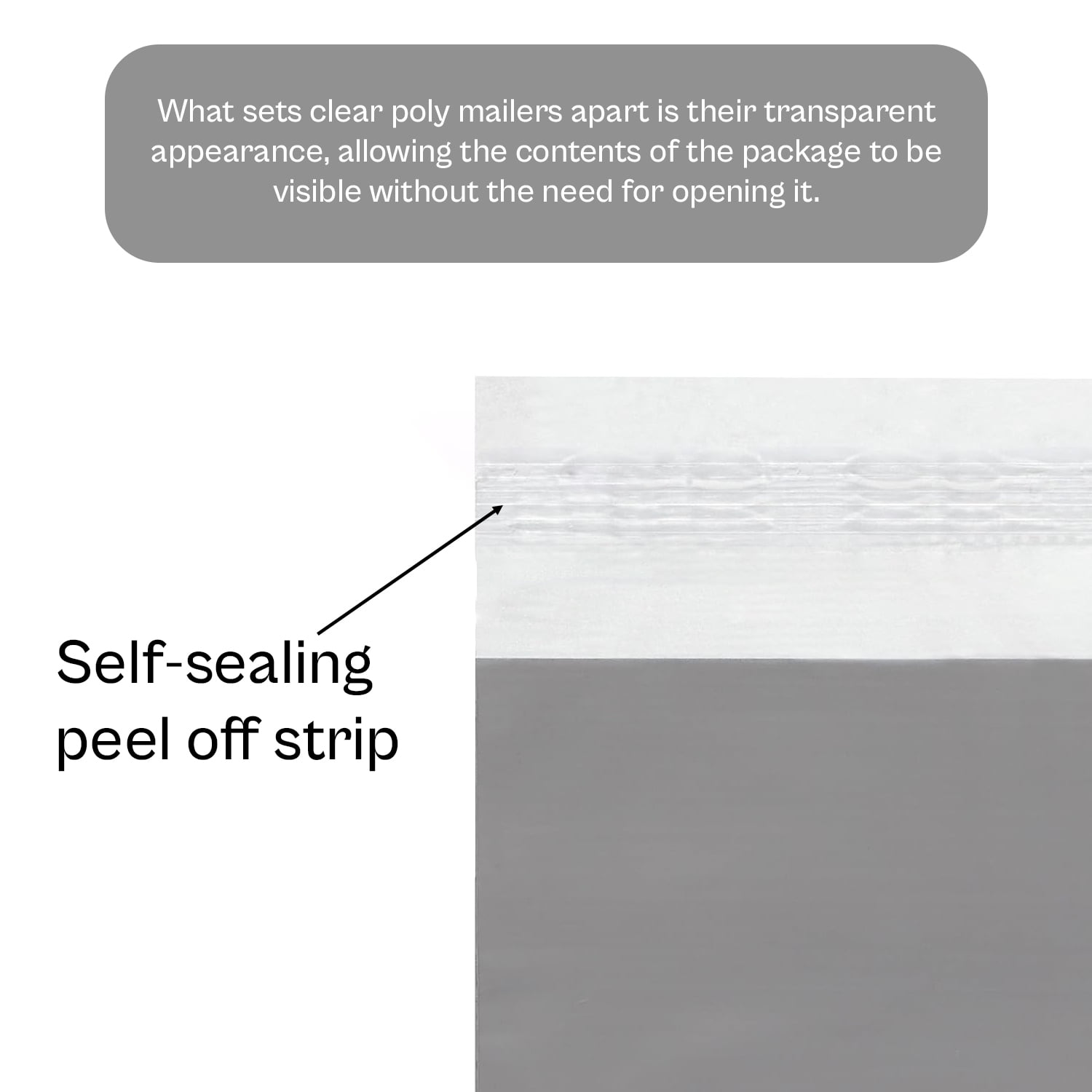 SSBM 1000 6x9 Poly Mailers Clear View Shipping Mailing Envelopes, 6" x 9" Self Sealing Bags for Clothing, Catalog
