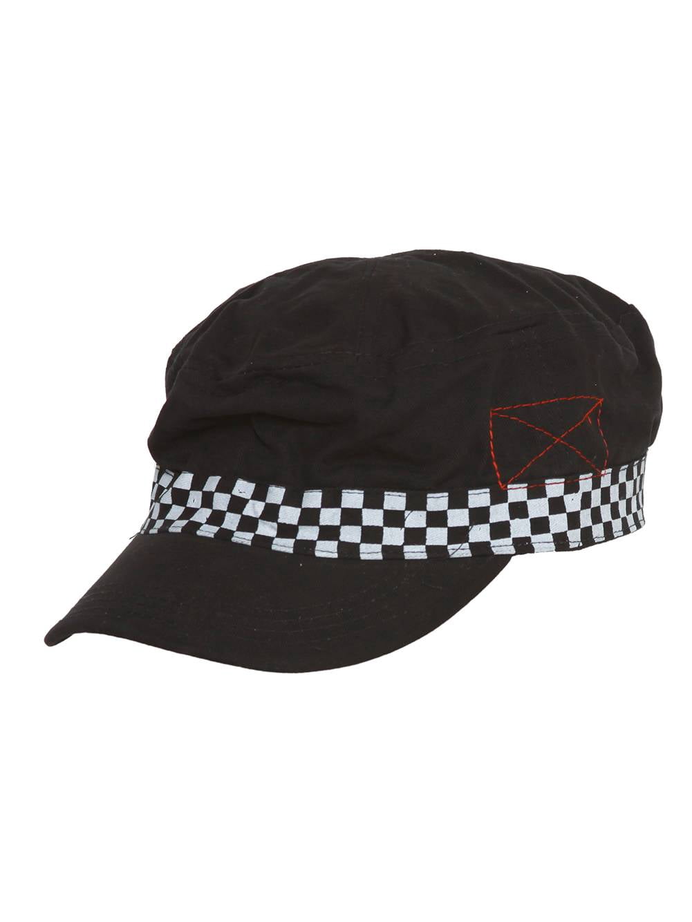 Clover Checkered Banded Newsboy Hat 