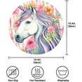 thumbnail image 4 of Coolnut 6PC Place Mats Watercolor Unicorn Flowers Round Placemat Heat-Resistant Placemats Dining Table Mat Circle Shape 15.4" for Kitchen/Dinner/Party/Restaurant Home Decor Gifts, 4 of 7