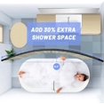 thumbnail image 4 of Qcdou Curved Shower Curtain Rod, Adjustable 42-74 Inches Stainless Steel Rustproof Shower Curtain Rod, Retractable Shower Curtain Rods, for Bathroom, Bathtubs, Cubicles, Drilling Required (Black-B), 4 of 7