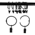 thumbnail image 2 of 20 Pack Openable Curtain Rings with Clips Metal Hangers Ring 1.26 inch Interior Diameter Rust Proof for Heavy Duty Vintage Decorative Drapery Eyelet Curtain Rods Black by Torubia, 2 of 6