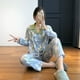 thumbnail image 3 of Pijamas con estampado de tulipanes para mujer, primavera y otoño, nuevo estilo perezoso, elegante, para el hogar, pijamas de satén de seda, ropa de dormir femenina, 3 of 6