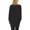thumbnail image 3 of SHIBEVER Fall Fashion Lettered Print T-Shirts For Women Cute Long Sleeve Casual Tunic Tops Blouses Black, 3 of 3