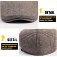 thumbnail image 3 of LAICAIW Mens Newsboy Cap Winter Cotton Beret Hat Cabbie Flat Cap, 3 of 6