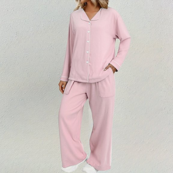 Delayuji Womens Fuzzy Pajama Sets Warm Winter Loungewear Sets Fleece Loose Comfortable Womens Plush Sleepwear Spring Winter Outsfits
