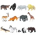 thumbnail image 1 of Esquirla 12pcs Animals Figure Jungle Antelope Giraffe Lion Crocodile Zebra Panda*for Kid, 1 of 7