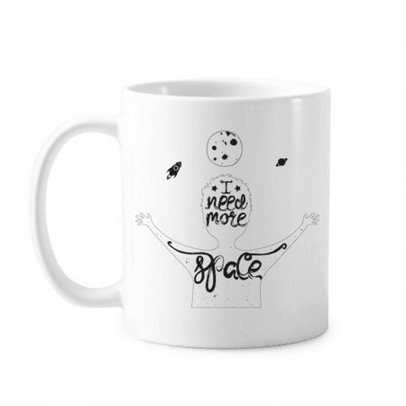 

More Space Black White Quote Mug Pottery Cerac Coffee Porcelain Cup Tableware