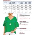 thumbnail image 7 of FANCYINN Women’s Chiffon Panel Blouse Half Length Ruffle Bell Sleeves V Neckline Loose Causal Top Shirt Red XL, 7 of 7