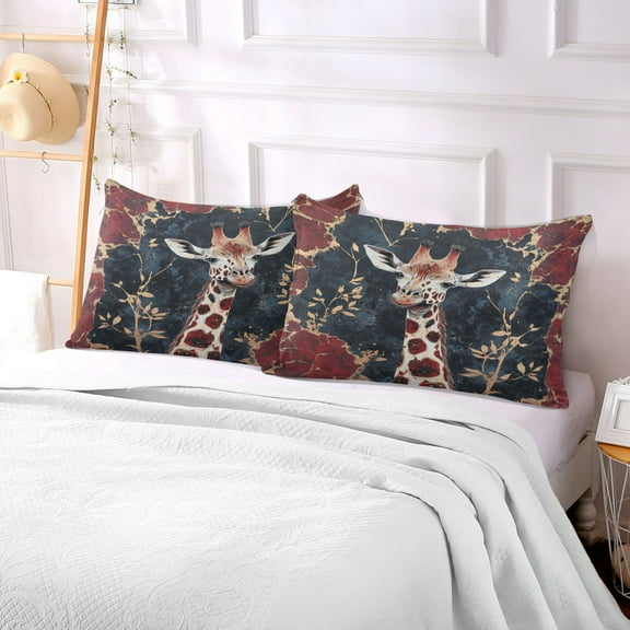 Pillow Case Plush Pillow Giraffe's Gaze Case standard size/King size/Queen size Bed Pillow Pillowcases