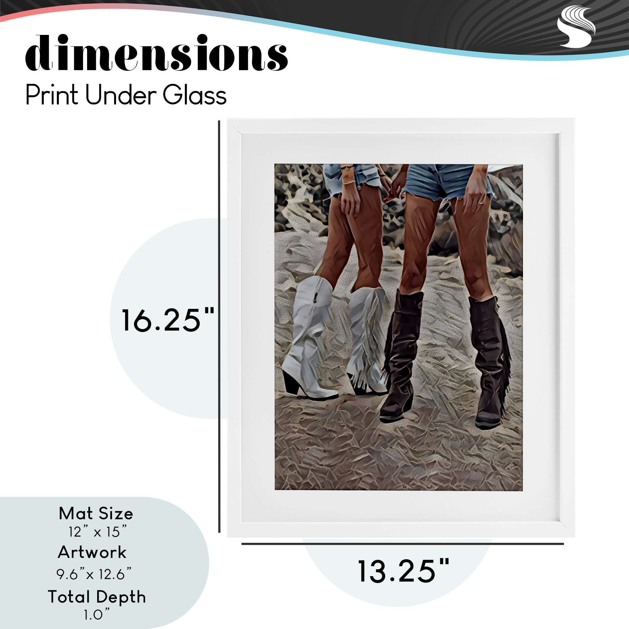 Rodeo Girls Friendship White Framed Print Under Glass, design by Jesse Keith