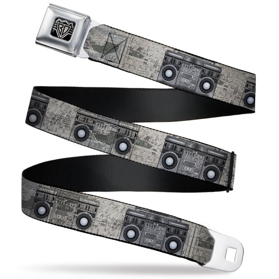 Buckle-Down Belt, Seatbelt Buckle Belt, Boombox, 30 to 44 Inches
