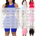 thumbnail image 3 of Simua Ribbed Two Piece Outfit Set for Women Solid Color Yoga Workout Tank Tops and Shorts Clothing, 3 of 5