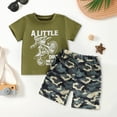 thumbnail image 2 of KPOPLK Toddler Baby Boy Summer Clothes 6 9 12 18 Months 2t 3t 4t Short Sleeve T-Shirt Elastic Waist Shorts Set 2 Piece Outfit Size 5-6 Years,Green, 2 of 4