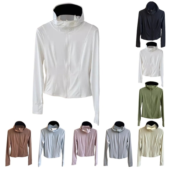 XINPING Women's Soft Lightweight Full Zip Jacket with Pockets UPF 50 Lightweight Sun Protection Jacket for Summer Outdoors