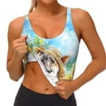 thumbnail image 3 of Honeii French Bulldog Sunflowers Bubbles Patten Workout Crop Tank Top for Women Yoga Tank Tops Athletic Sports Shirts Exercise Undershirts,Sports Bra,Sports vest-Small, 3 of 8