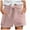 Pink, variant on Lenpel Women's Casual Shorts Elastic High Waisted Tie Front Pleated Comfy Shorts Summer Beach Vacation Shorts with Pockets