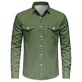 thumbnail image 5 of Josdec Mens Gradient Stretch Button Down Shirt, Lapel Dual Chest Pocket Long Sleeve Top, Western Style Country Casual Business Daily Wear Shirts S-XXXL, 5 of 10