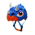 thumbnail image 3 of Casco de bicicleta para niños perfecl Ciclismo Ligero Portátil A la Moda Triceratops Azul, 3 of 8