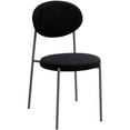 thumbnail image 2 of LeisureMod Euston Modern Velvet Dining Kitchen Side Chair with Powder Coated Grey Steel Frame, Set of 2 (Black), 2 of 11