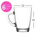 thumbnail image 3 of LAV Glass Coffee Mugs Set of 6 - Clear Glass Tea Mugs with Handle 10.25 oz, 3 of 9