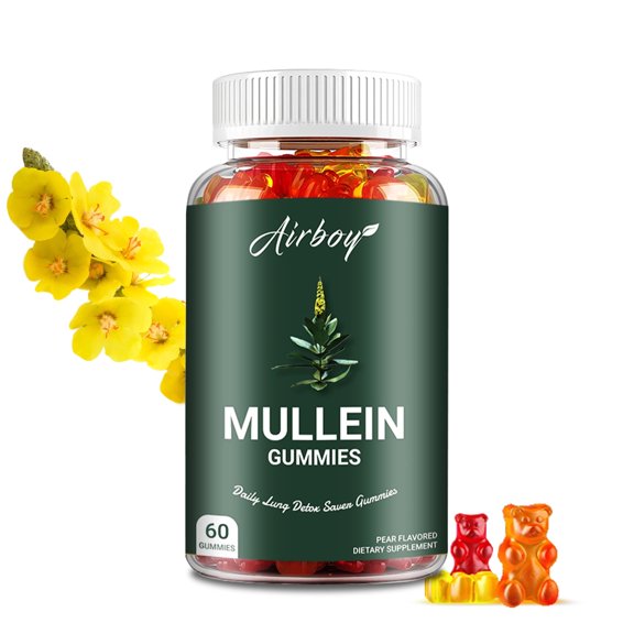 Mullein - Antioxidants, Lung Cleanse & Cough Relief, Detox, Respiratory Health - 60 Gummies