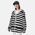 thumbnail image 3 of Lsque Black And White Stripes Pattern UPF 50+ Lightweight Sun Protection Men's Women's Long Sleeve Shirt, Hoodie Performance -3X-Large, 3 of 7