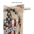 thumbnail image 5 of Country Barn Star Linen Curtain Valance for Bedroom/Bathroom/Kitchen/Office/Living/Dining Room Window,Browm Retro Berry 4th of July Pocket Topper Drapes Decorative Cafe Drapery Panel 54"x18", 5 of 6