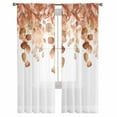 thumbnail image 3 of Burnt Orange Botanical Sheer Curtains 84 Inches Long 2 Panels Set, Window Sheer Curtains for Living Room/Bedroom, Eucalyptus Leaves Pastoral Floral Light Filtering Rod Pocket Curtain 52'' x 84'' x 2, 3 of 7