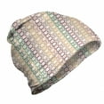thumbnail image 1 of Geometric Unisex Beanie, Horizontal Linked Chain, Hiking Outdoors, Pale Eggshell Multicolor, by Ambesonne, 1 of 1