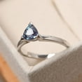 thumbnail image 2 of Simple alexandrite ring,sterling silver solitaire promise ring,trillion cut June birthstone ring, 2 of 4