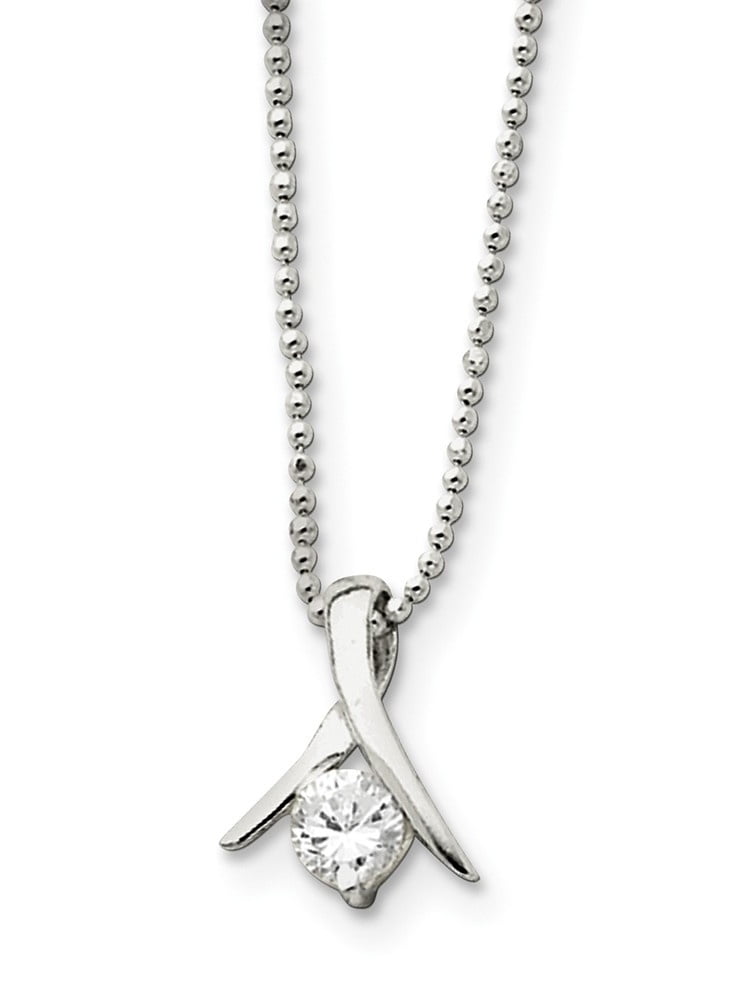 AFFY 14k Gold Over Sterling Silver Round White Cubic Zirconia Fish Bone Pendant Necklace